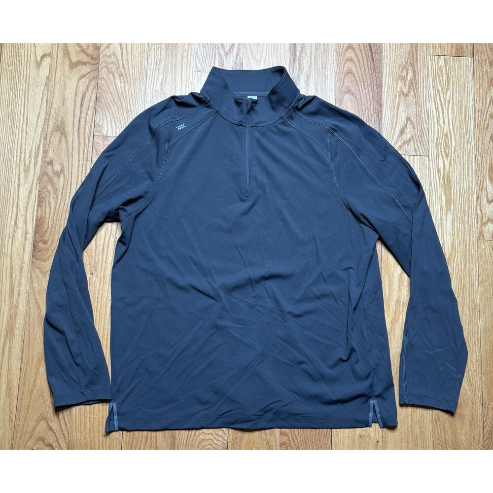Rhone Quarter Zip Performance Pullover Men Lrg Gray Wicking Stretch Gym Active